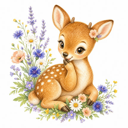 floral fawn fabric panel
