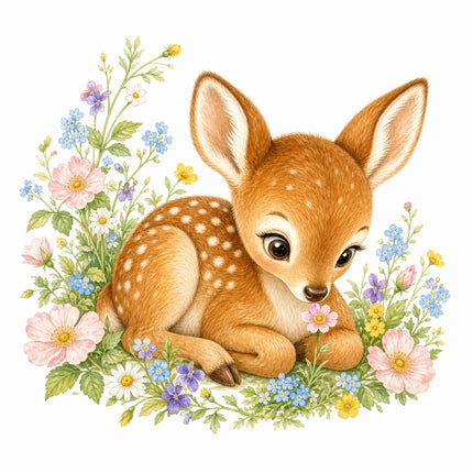 floral fawn fabric panel