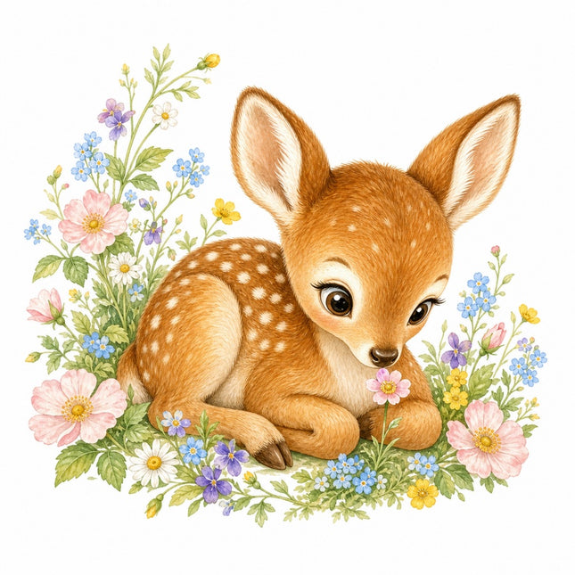 floral fawn fabric panel