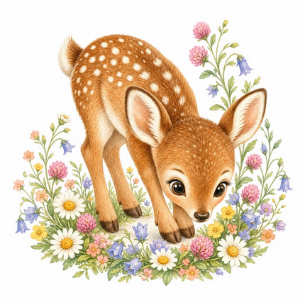 floral fawn fabric panel