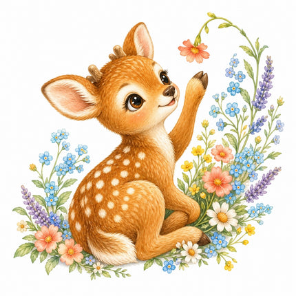 floral fawn fabric panel