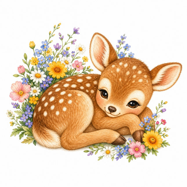 floral fawn fabric panel