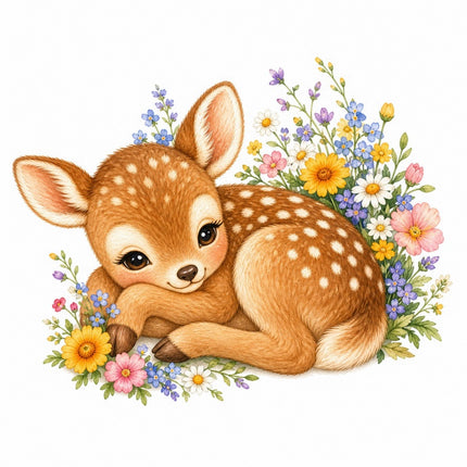 Deer Fawn 100% Cotton Fabric Panel Block Quilt Square FLIP-AAB1588