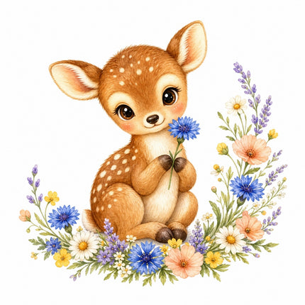 floral fawn fabric panel