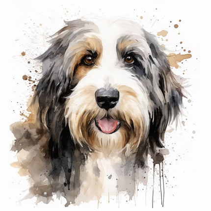 bearded collie fabric panel
