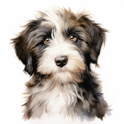 bearded collie fabric panel