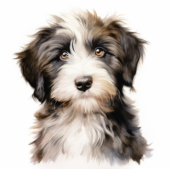 bearded collie fabric panel