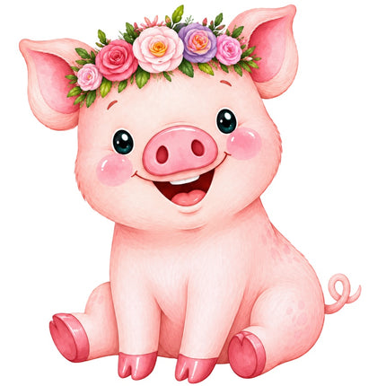 Pig 100% Cotton Fabric Panel Block Quilt Square AAB1625