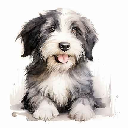 bearded collie fabric panel