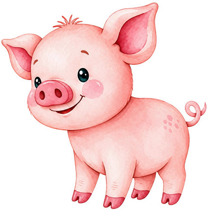 Pig 100% Cotton Fabric Panel Block Quilt Square FLIP-AAB1645