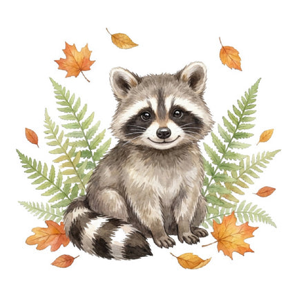 Raccoon 100% Cotton Fabric Panel Block Quilt Square FLIP-AAB1650