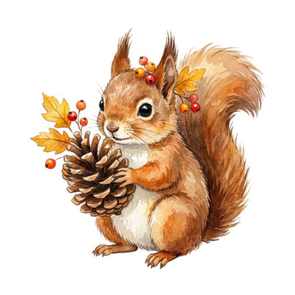 Squirrel 100% Cotton Fabric Panel Block Quilt Square FLIP-AAB1651