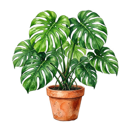 monstera plant fabric panel