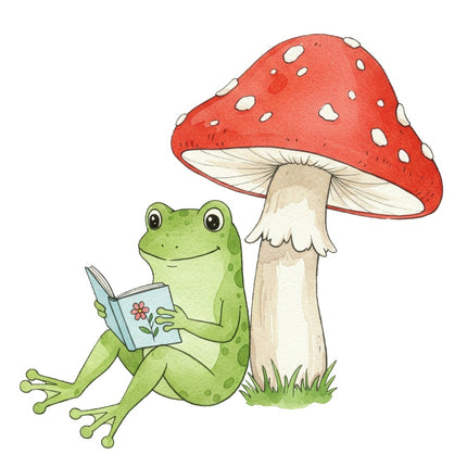 reading frog fabric panel