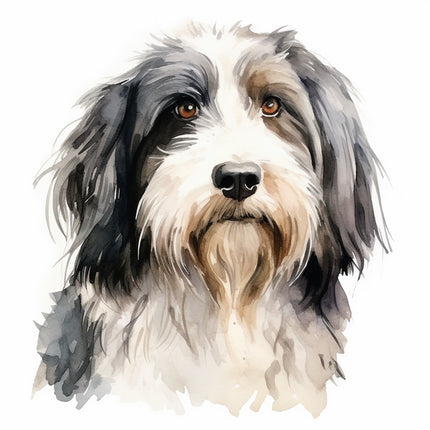 bearded collie fabric panel