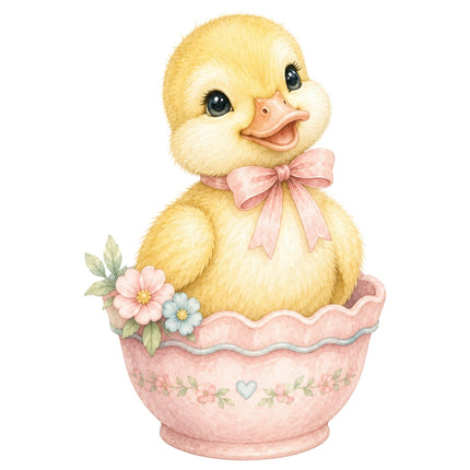 Yellow Duckling 100% Cotton Fabric Panel Block Quilt Square AAB1683