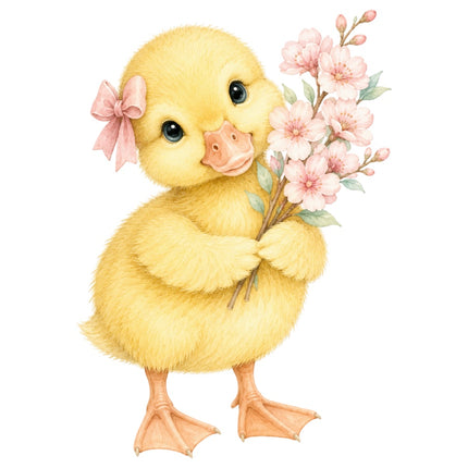 yellow duckling fabric panel