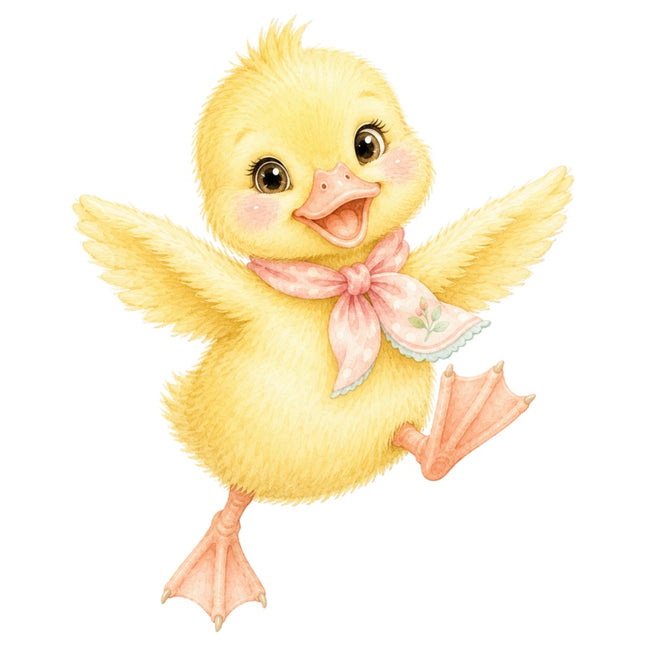 yellow duckling fabric panel