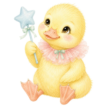 yellow duckling fabric panel