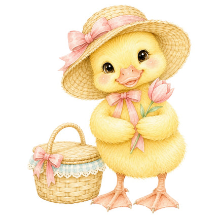 yellow duckling fabric panel
