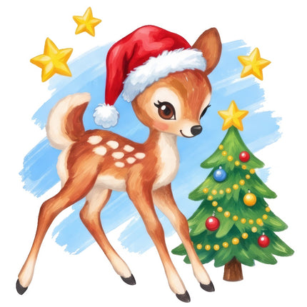 Christmas deer quilt block