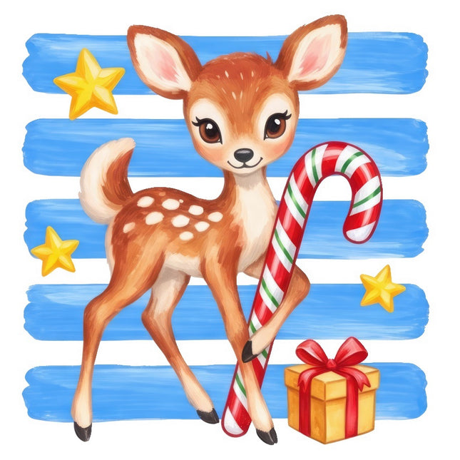 Christmas Deer 100% Cotton Fabric Panel Block FLIP-AAB1705