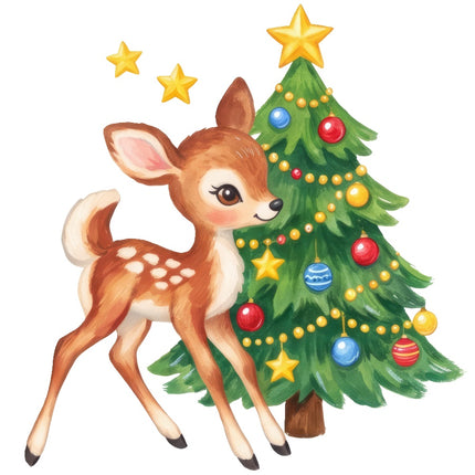 Christmas deer quilt square