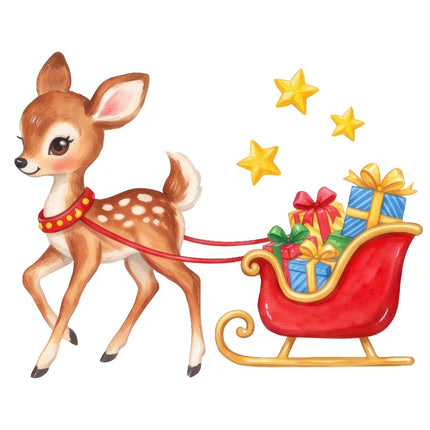 Christmas deer quilt square