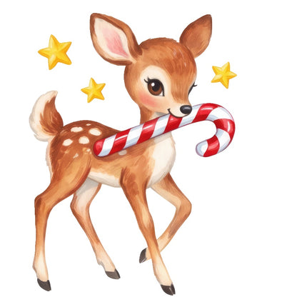 Christmas deer quilt square
