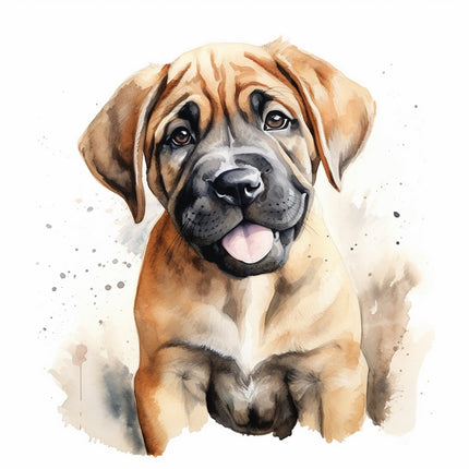 mastiff dog fabric panel