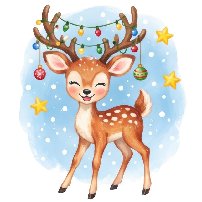 Christmas deer fabric panel