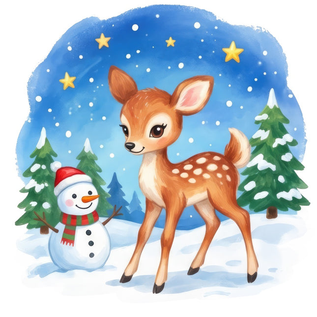 Christmas deer fabric panel