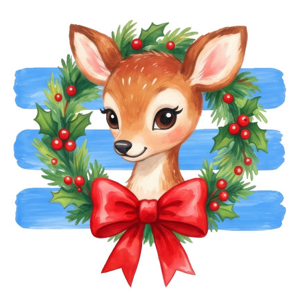 Christmas deer fabric panel