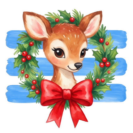 Christmas Deer 100% Cotton Fabric Panel Block FLIP-AAB1713
