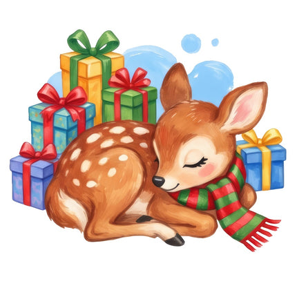 Christmas deer fabric panel