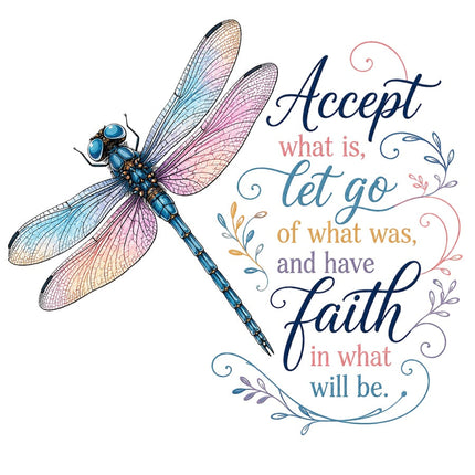 Accept What Is Let Go What Was Have Faith 100% Cotton Fabric Panel Block AAB1721
