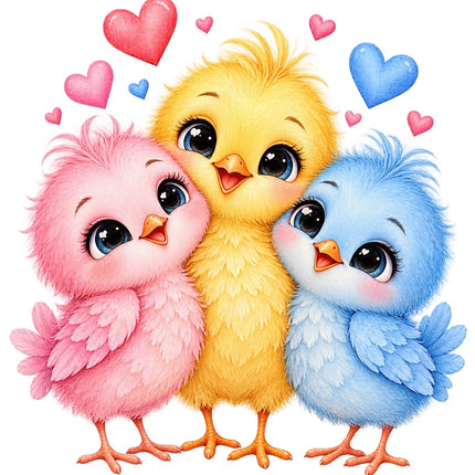 colorful bird fabric panel