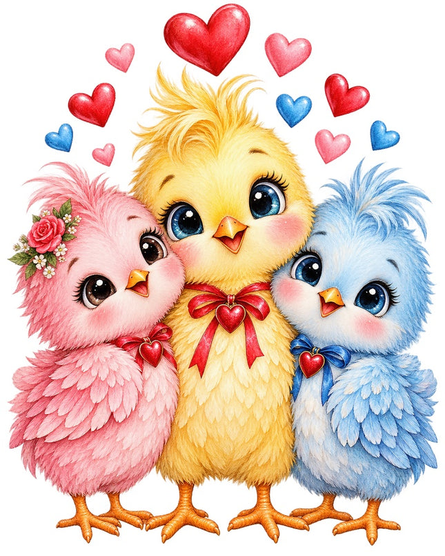 colorful birds fabric panel