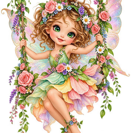 Butterfly Girl 100% Cotton Fabric Panel Block Quilt Square FLIP-AAB1737