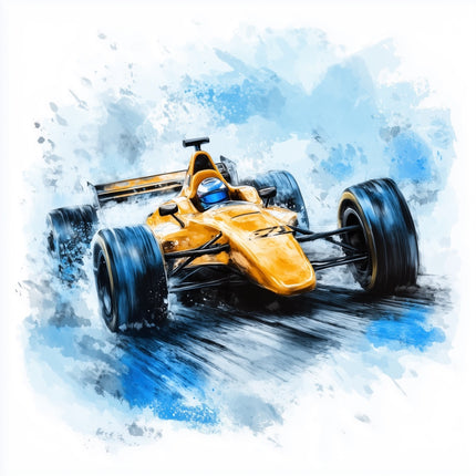 Race Car Racing 100% Cotton Fabric Panel Block AAB2046