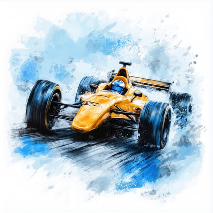 Race Car Racing 100% Cotton Fabric Panel Block FLIP-AAB2046