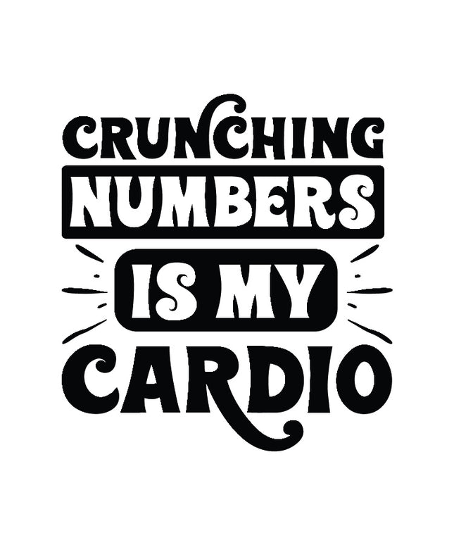 Crunching Numbers is My Cardio Accountant 100% Cotton Fabric Panel Block AAB2113