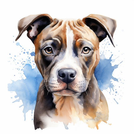 staffordshire bull terrier dog quilt block