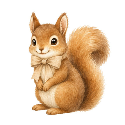 Squirrel 100% Cotton Fabric Panel Block Quilt Square AAB254