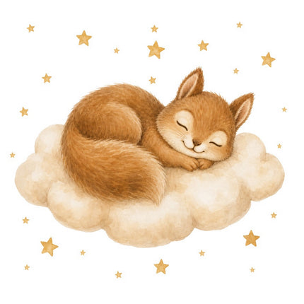 squirrel on cloud fabric panel