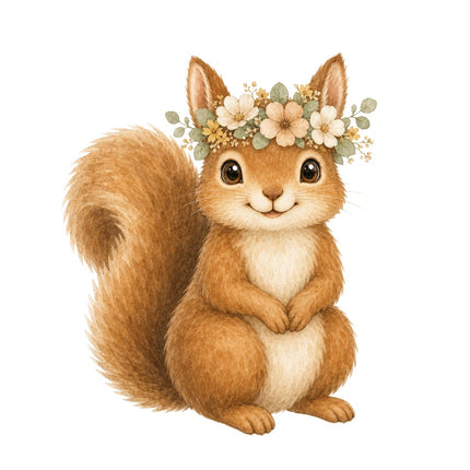 Squirrel 100% Cotton Fabric Panel Block Quilt Square AAB259