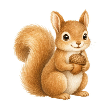 Squirrel 100% Cotton Fabric Panel Block Quilt Square AAB262