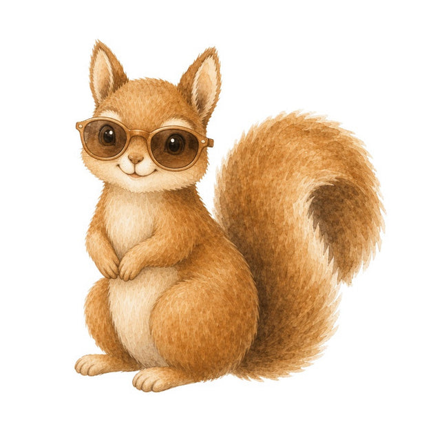 cool squirrel fabric panel square
