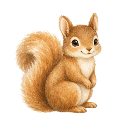 Squirrel 100% Cotton Fabric Panel Block Quilt Square AAB269