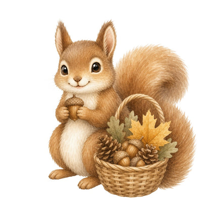 Squirrel 100% Cotton Fabric Panel Block Quilt Square AAB270